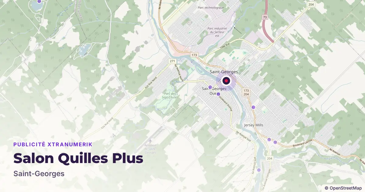 Map: location of the Salon Quilles Plus advertising screen in Saint-Georges, with other network locations nearby