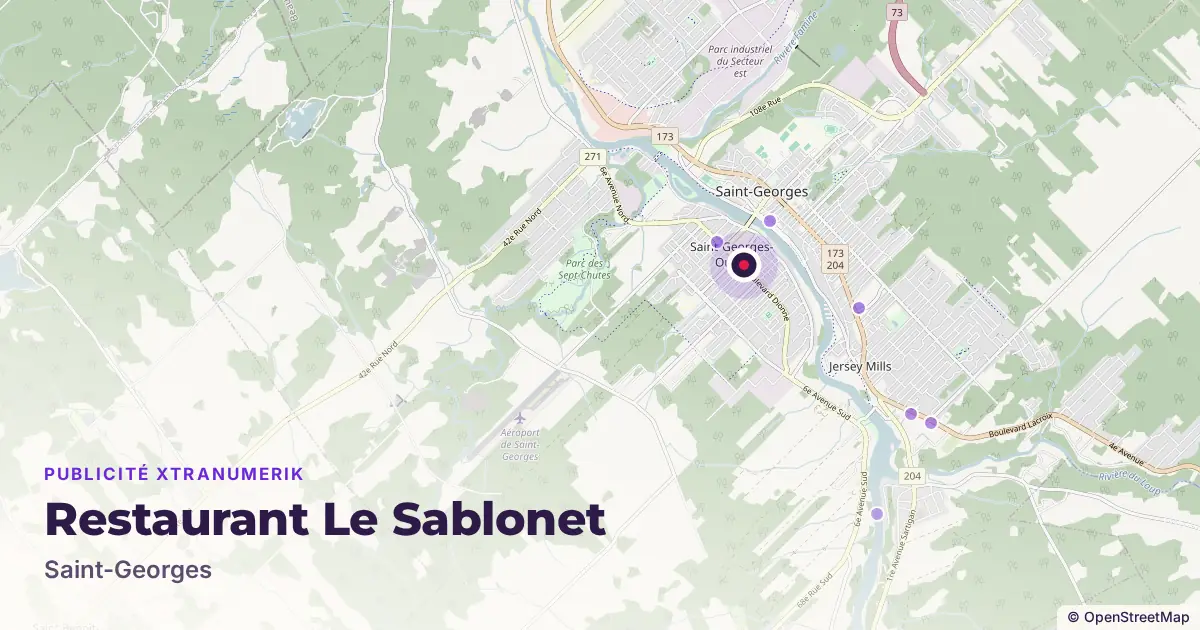 Carte : emplacement de l’écran publicitaire Restaurant Le Sablonet à Saint-Georges, avec les autres lieux du réseau à proximité
